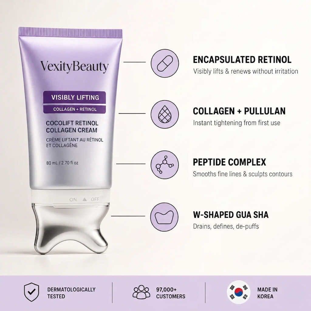 VexityLift Retinol Collagen Cream Gua Sha
